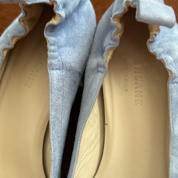 Everlane The Day Heel Blue Suede Italian Leather Shoes Size 8 - Picture 9 of 13